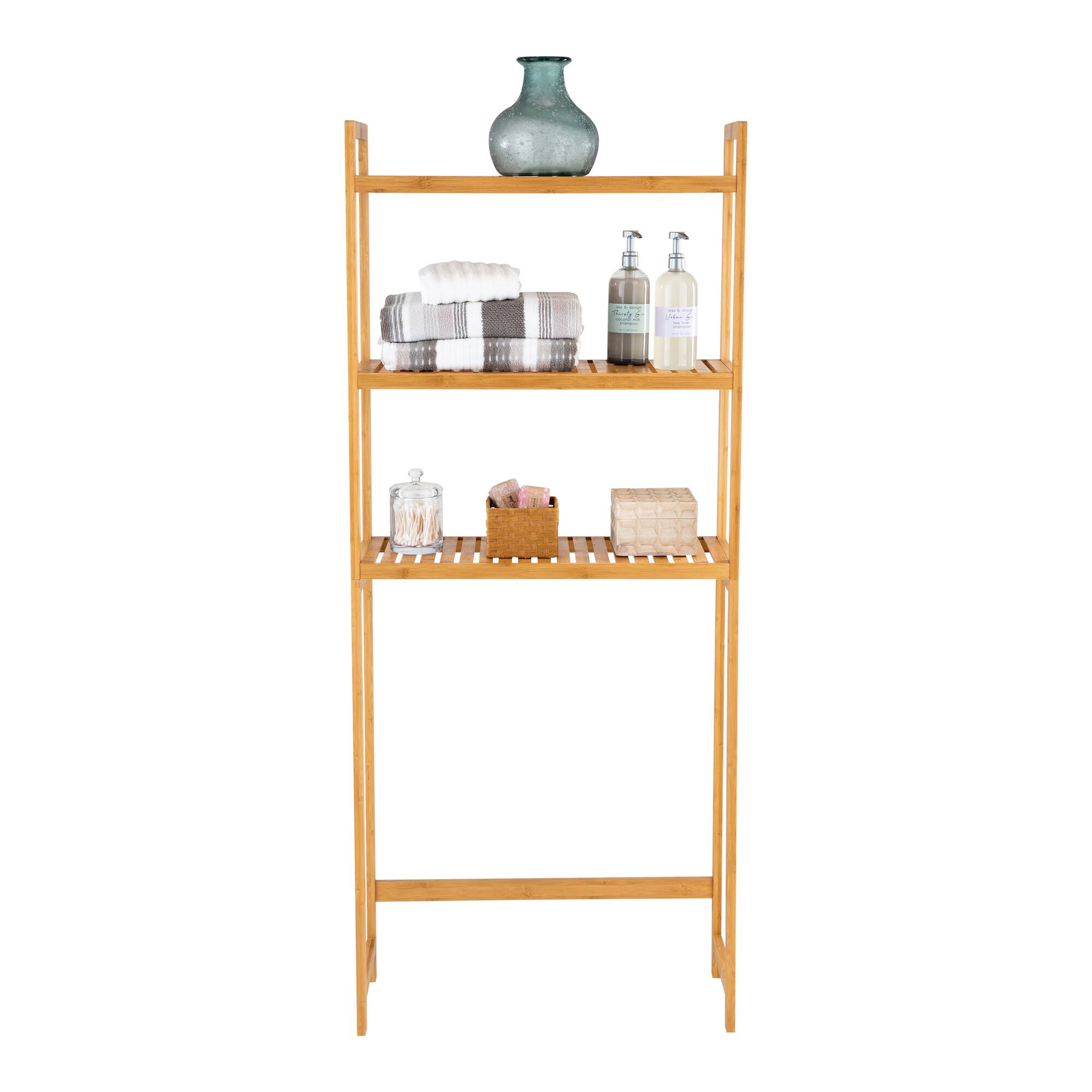 Organize It All Bamboo Over the Toilet Storage Space Saver